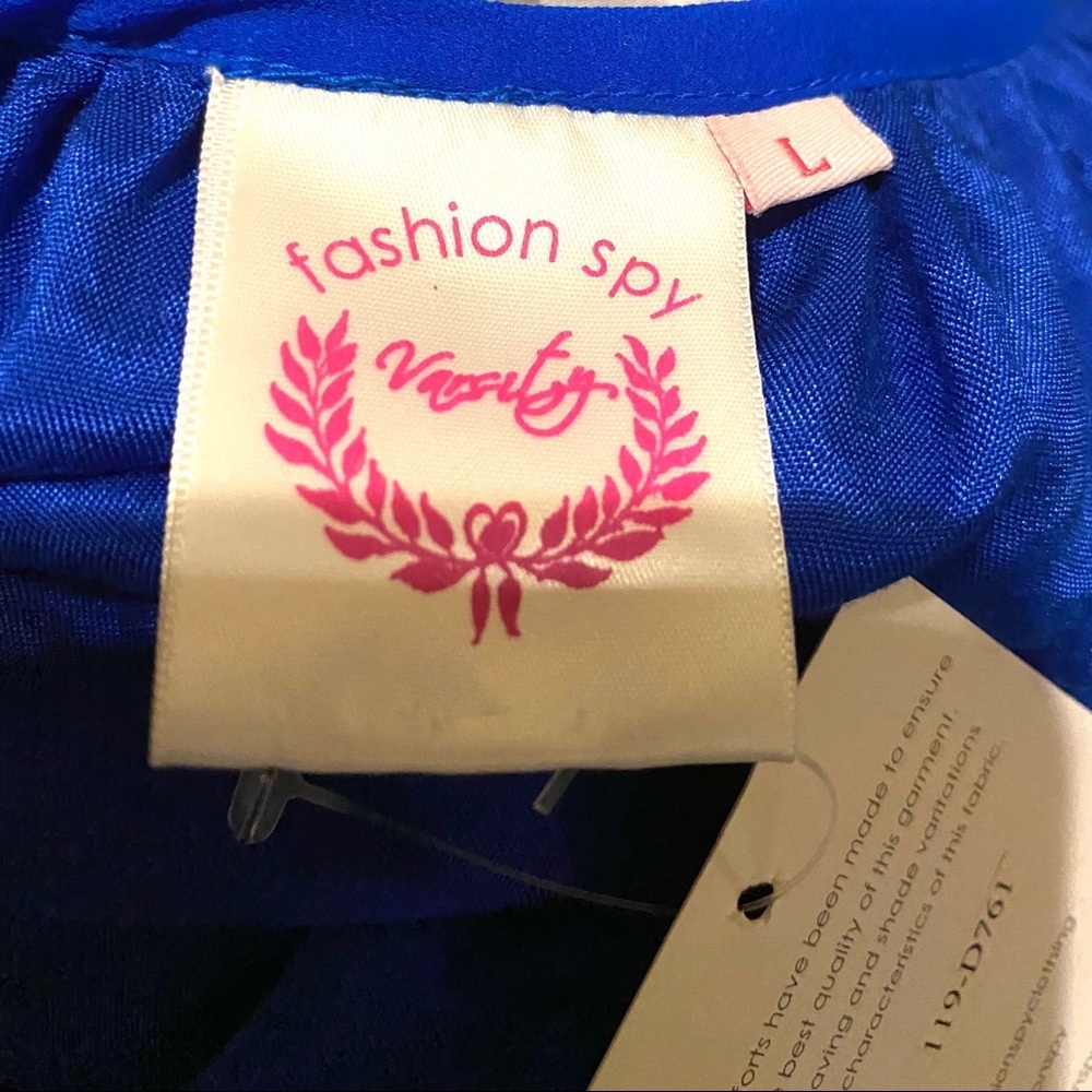 Varsity Fashion Spy Royal Ruffle Game Day Dress - Picture 3 of 5
